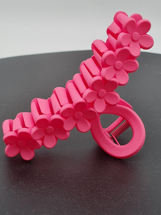 Yehwang Haarklammer Blumen in einer Reihe – Fuchsia