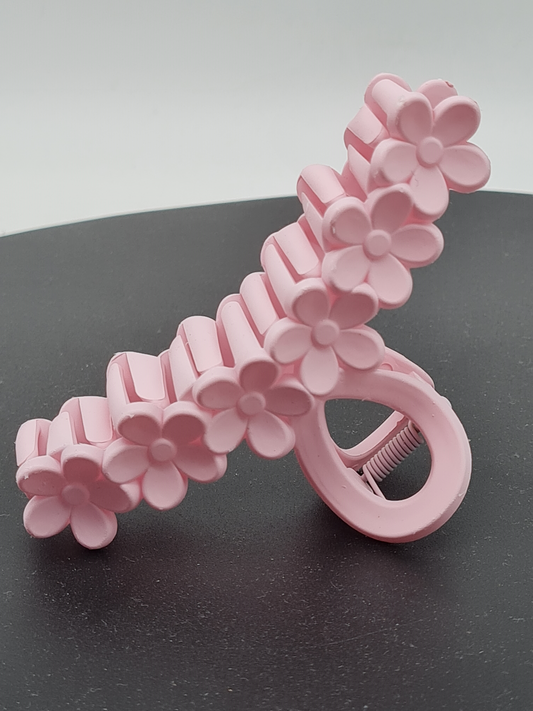 Yehwang Haarklammer Blumen in einer Reihe – pastellrosa