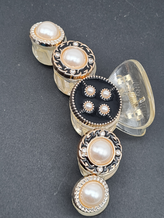 Yehwang Haarklammer Black and White Peals