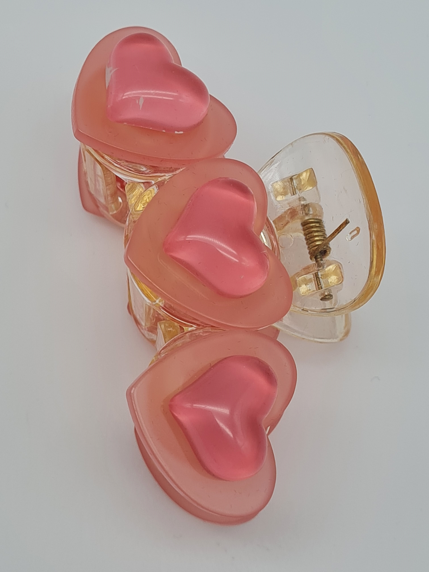 Yehwang Haarklammer mit 3 rosa Herzchen