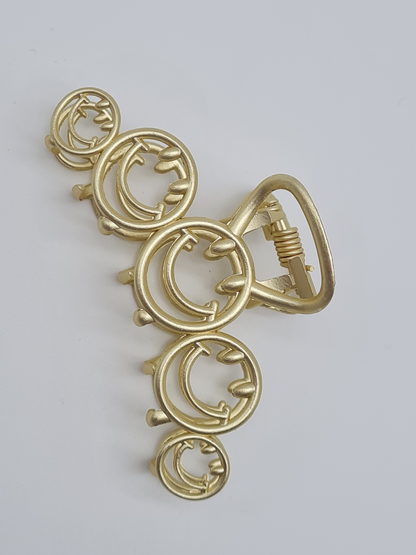 Yehwang Haarklammer Smiley Vintage Goldfarben