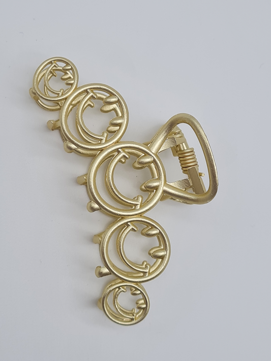 Yehwang Haarklammer Smiley Vintage Goldfarben