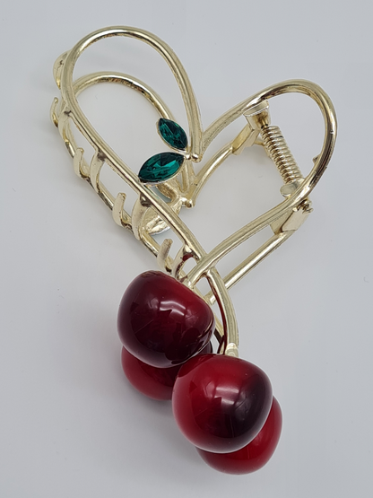 Yehwang Haarklammer Große Kirsch-Haarspange - Goldfarben