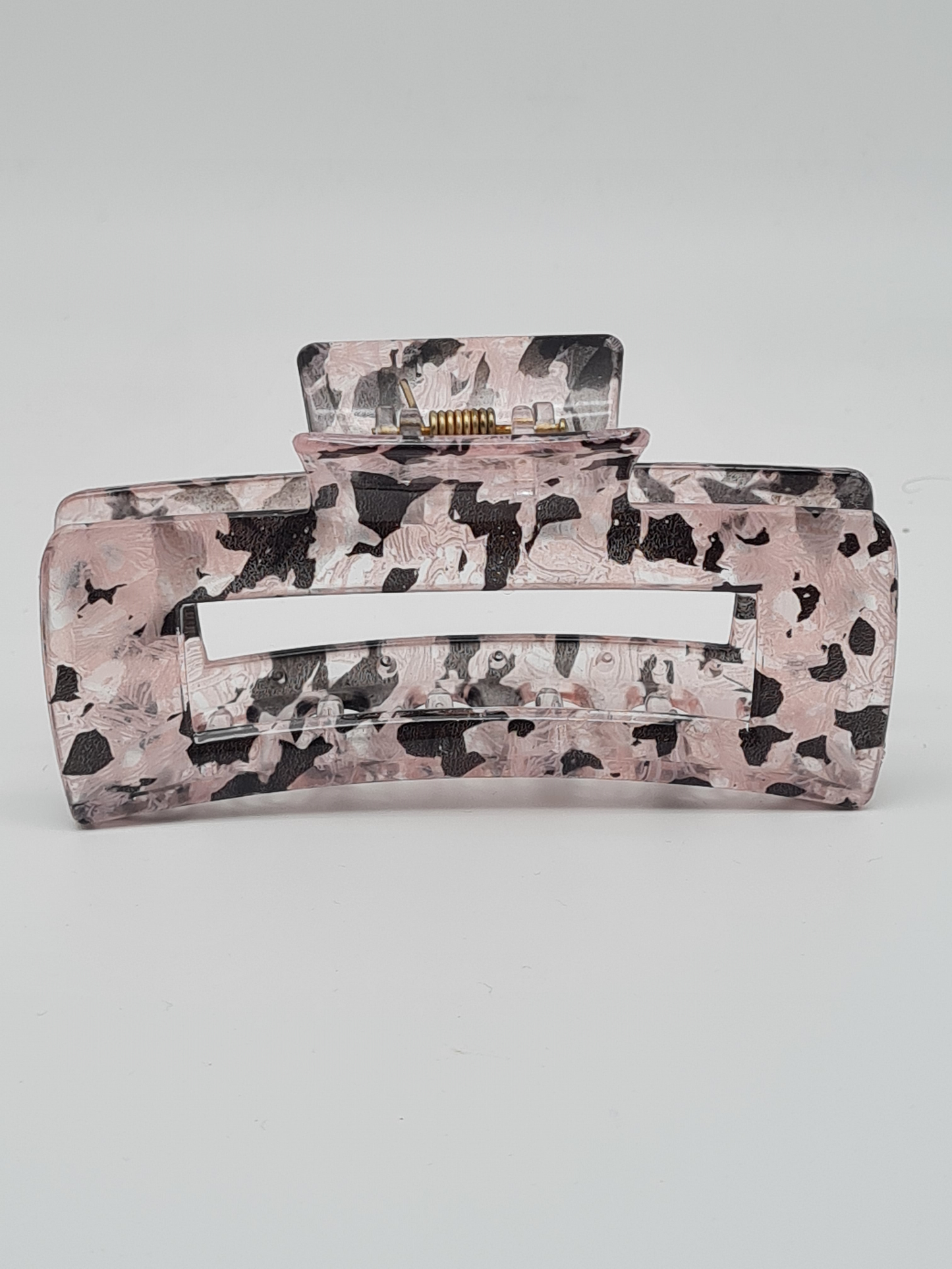 Yehwang Haarklammer Schwarz gefleckt Rosa Haarspange Haarschmuck