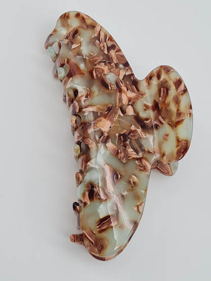 Yehwang Haarspange Haarschmuck Mintgrün Blattgold braun