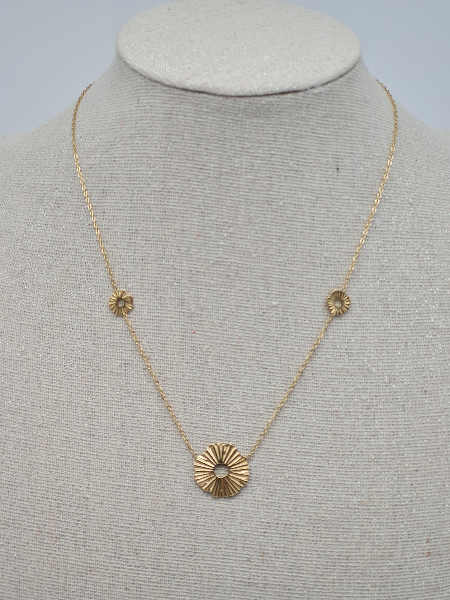 Wauw Halskette Goldfarben Abstract Nickelfrei