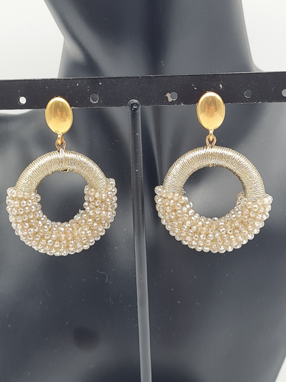 Wauw Ohrhänger Ohrringe Goldfarben Champagner Crystal Statement Nickelfrei