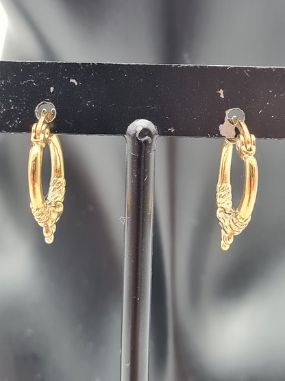 Yehwang Ohrringe im Vintage-Stil Silber- oder Goldfarben Edelstahl nickelfrei