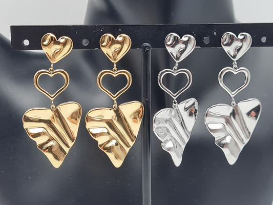Yehwang Ohrhänger goldfarben silberfarben nickelfrei herz liebe Romantik