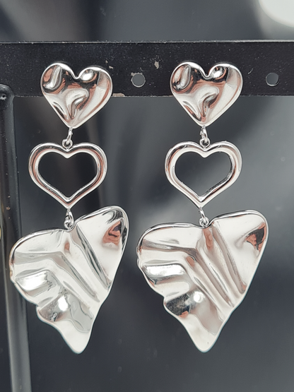 Yehwang Ohrhänger goldfarben silberfarben nickelfrei herz liebe Romantik