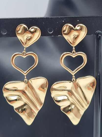 Yehwang Ohrhänger goldfarben silberfarben nickelfrei herz liebe Romantik