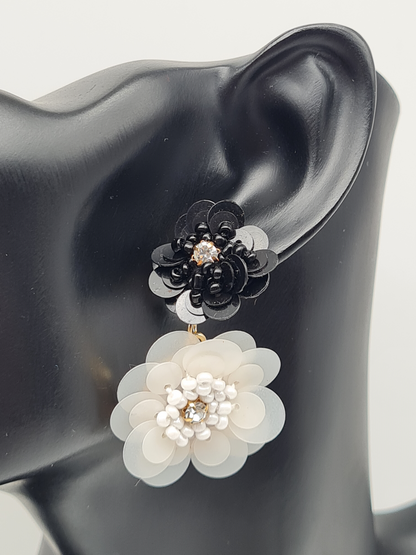 Yehwang Ohrhänger Ohrringe Party Nickelfrei mintgrün silberfarben Schwarz Weiß rosa Blumen