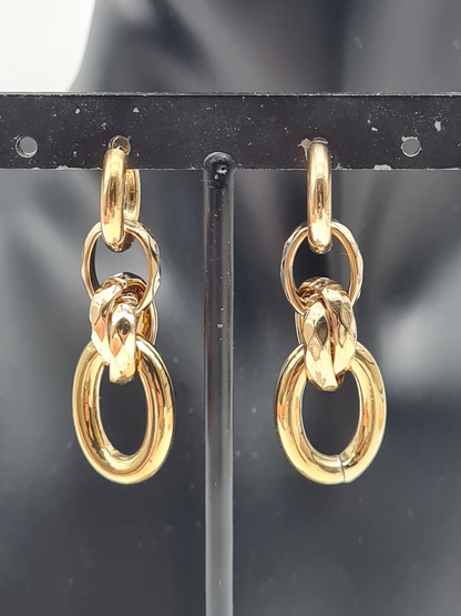 Yehwang Ohrstecker 4 Glieder Ohrhänger Goldfarben nickelfrei
