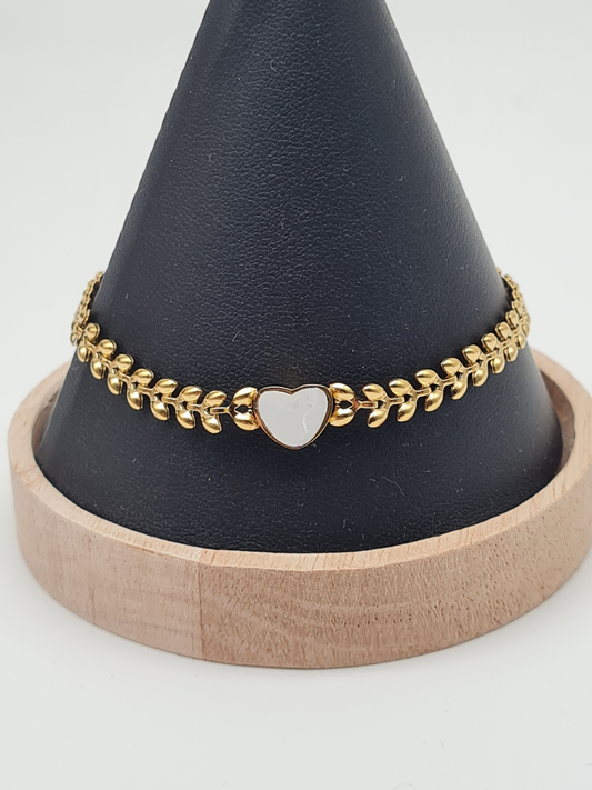 Michelle Bijou, Armband, Goldfarben, Bettelarmband, Muchel  Herz nickelfrei