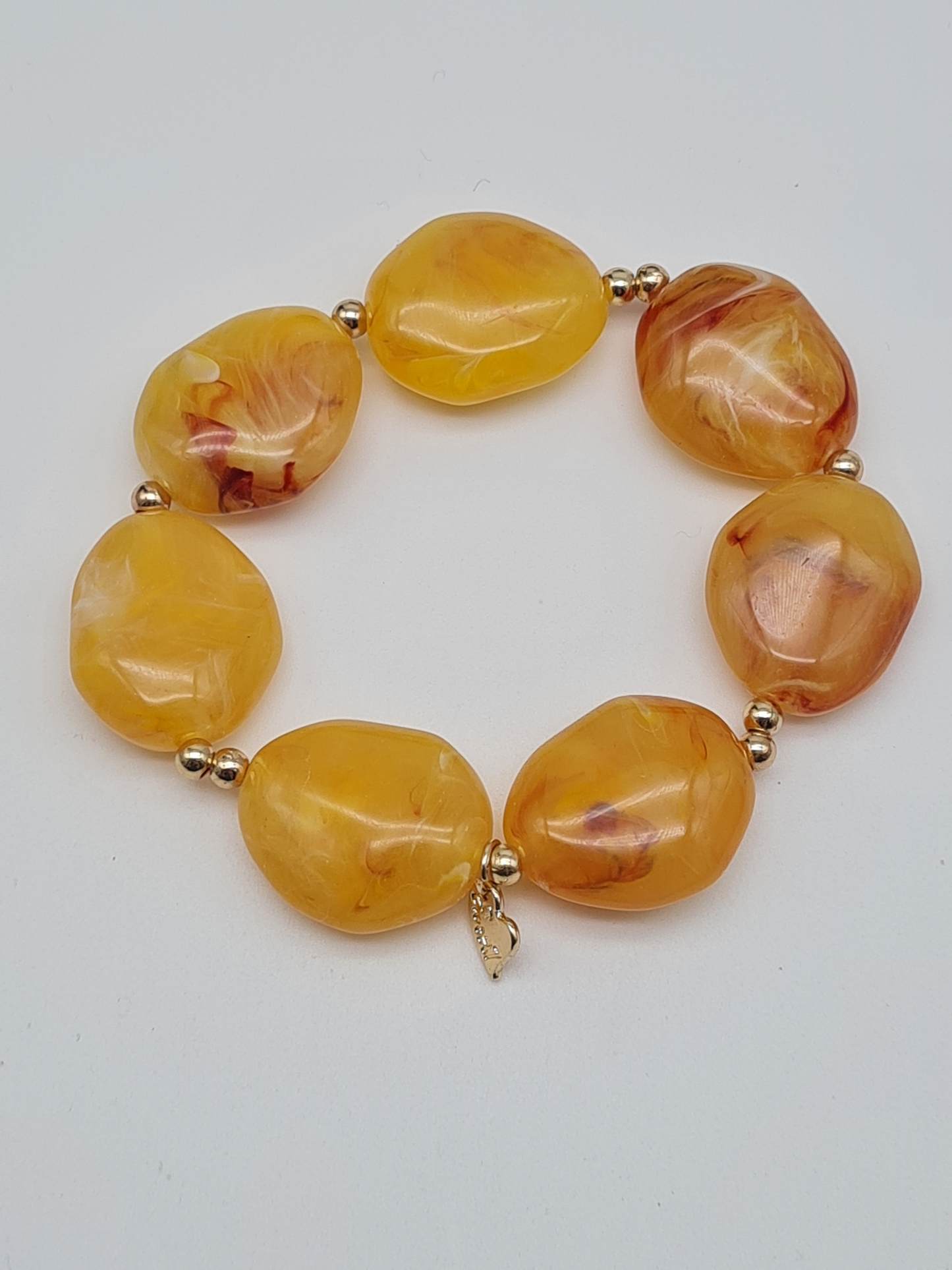 Sweet7 Armband Honig Gold Bernstein Nickelfrei Acryl