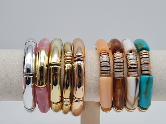 Yehwang Armband elastisch Retro nickelfrei Acryl verschiedene Farben
