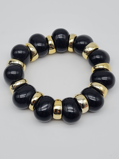 Dipped Shop Armbänder Goldfarben Schwarz Rauch-Braun Grün Creme Nickelfrei