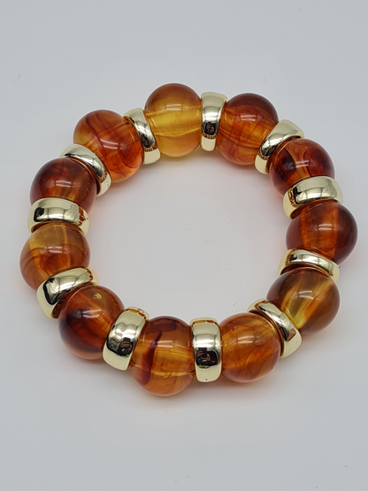 Dipped Shop Armbänder Goldfarben Schwarz Rauch-Braun Grün Creme Nickelfrei