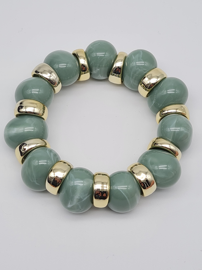 Dipped Shop Armbänder Goldfarben Schwarz Rauch-Braun Grün Creme Nickelfrei