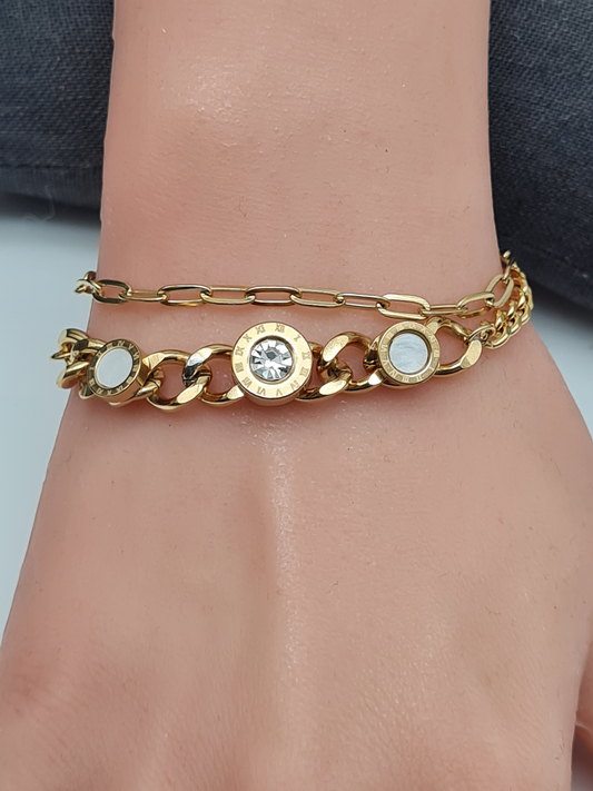 Cosmos Armreif Silber- Goldfarben nickelfrei Verzierungen Modern schlicht elegant kombinierbar (Kopie)