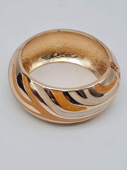 Cosmos Klapp-Armband in verschiedene Farben Schwarz Weiß Gold Orange Nickelfrei
