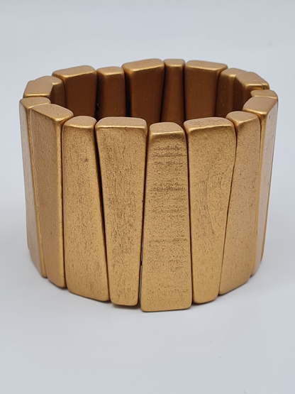 Cosmos Armreif Holz Goldfarben 5,5 cm Breit Modern Klassisch Trend