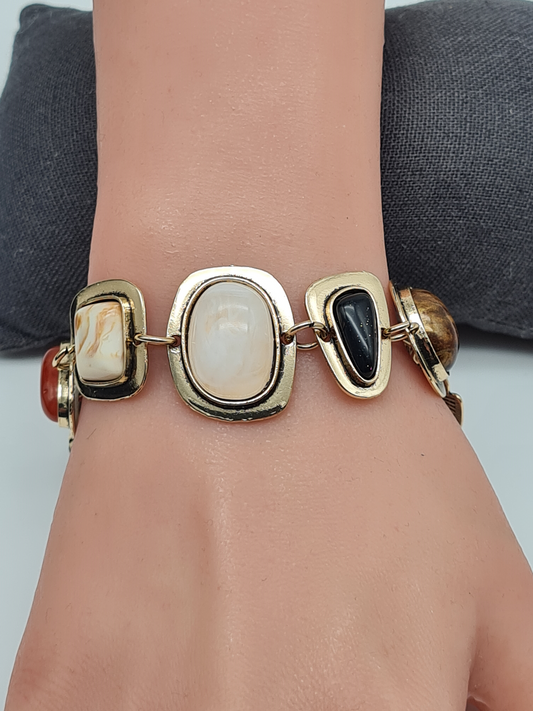 Cosmos Armband mit Herzsteinen Bunt Vintage Kombinierbar Nickelfrei