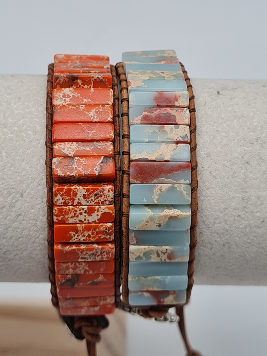 Cosmos Armband Blumen Vintage Türkis Orange Nativ Nickelfrei Freundschaft