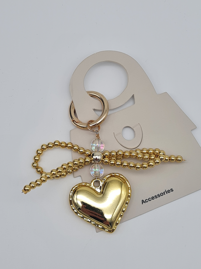 Yehwang Accessoire Anhänger Schleife Perle Goldfarben Schlüsselanhänger Taschenanhänger