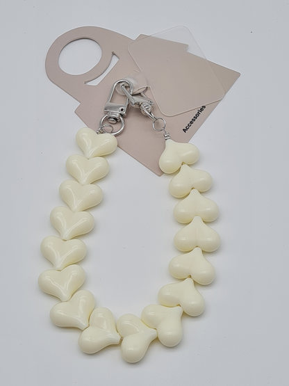 Yehwang Herzanhänger Schlüsselanhänger Taschenanhänger Liebe Geschenk Handykette Handyschmuck Orange Weiß