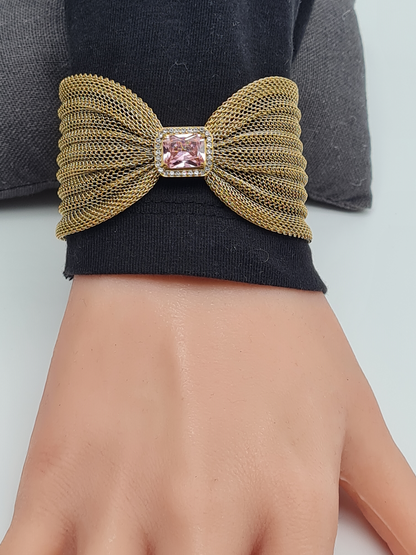 Cosmos Armreif Goldfarben Modern Trend Kombinierbar Nickelfrei Schwarz Transparent Rosa