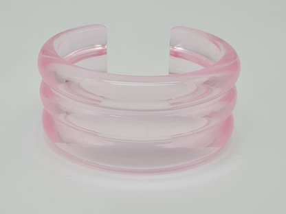 Cosmos Armband Acryl Rosa Marmor-Look Transparent Trend Blassrosa