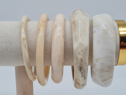 Cosmos Armband Acryl Creme Marmor-Look Trend Kombinierbar Klassisch