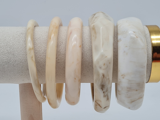 Cosmos Armband Acryl Creme Marmor-Look Trend Kombinierbar Klassisch