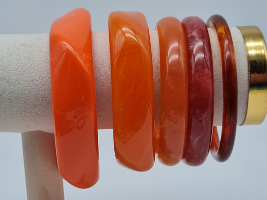 Cosmos Armband Acryl Orange schmal breite Trend kombinierbar