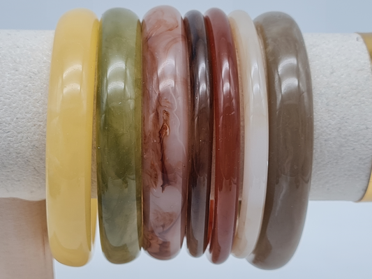 Cosmos Armband Acryl Gelb marmor-look schmal breite Trend kombinierbar Grün Altrosa