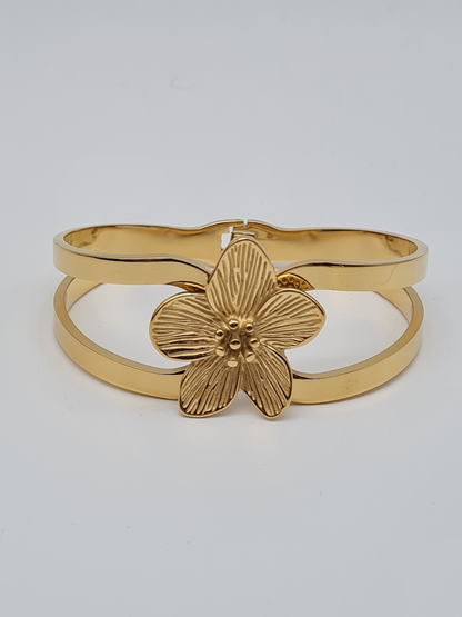 Cosmos Armband Klapp-Armband Goldfarben Blumen kombinierbar nickelfrei