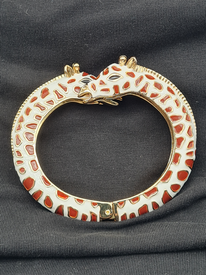Ardoné Armreif Klapp-Armband Giraffe Tiermuster Tier Jungle Urwald Nickelfrei