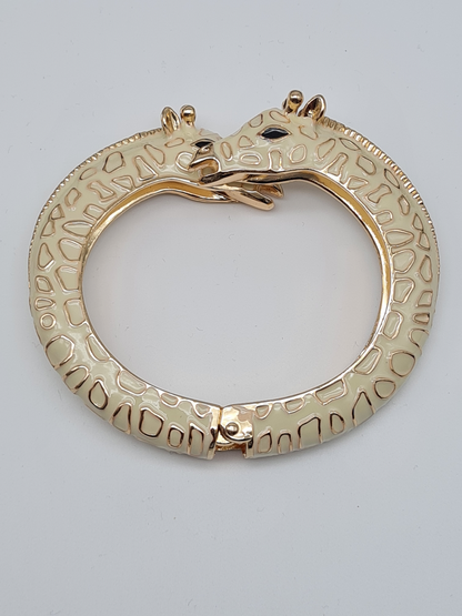 Ardoné Armreif Klapp-Armband Giraffe Tiermuster Tier Jungle Urwald Nickelfrei