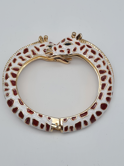 Ardoné Armreif Klapp-Armband Giraffe Tiermuster Tier Jungle Urwald Nickelfrei