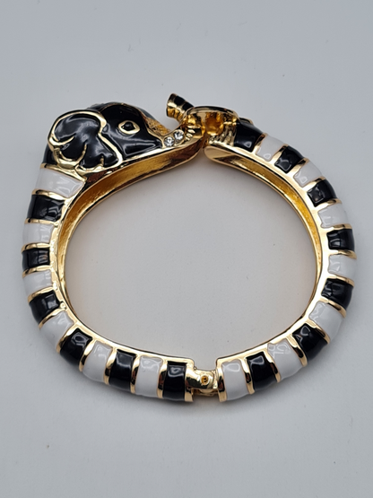 Ardoné Armreif Klapp-Armband Elefant Tiermuster Tier Jungle Urwald Nickelfrei