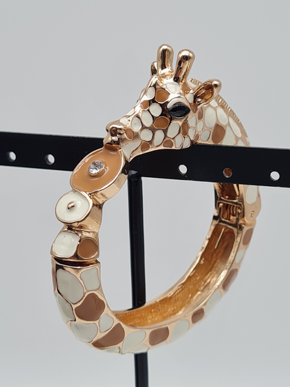 Ardoné Armreif Klapp-Armband Giraffe Tiermuster Tier Jungle Urwald Nickelfrei