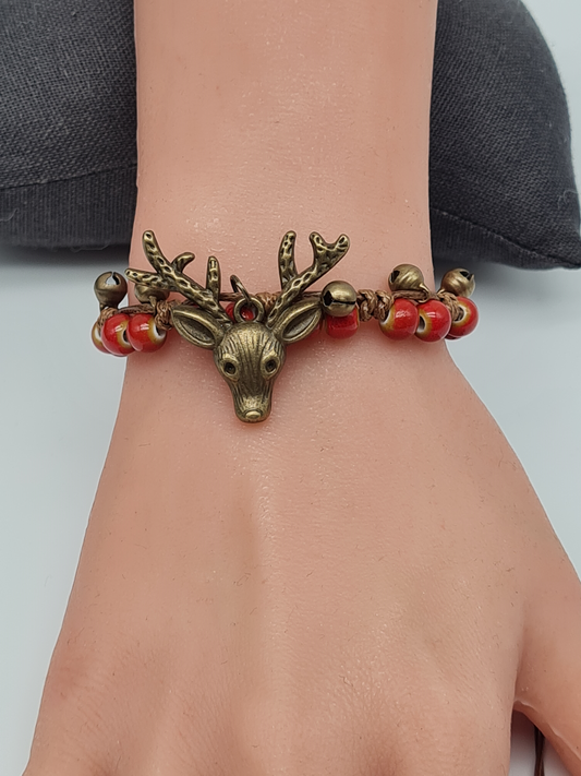 Cosmos Armband Freunschaftsarmband mit Hirsch Weihnachtlich Herbst Feier Nickelfrei