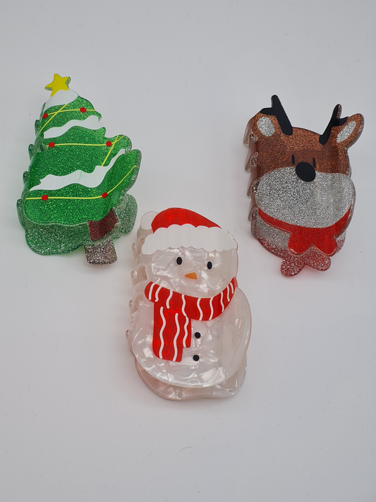 Sensibling Corp. Haarklammer Weihnachten Weihnachtsbaum Schneemann Rentier