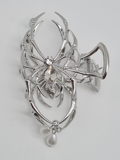 Sensibling Corp. Haarklammer Halloween Spinnen Spinnennetz Gun Metal Silberfarben