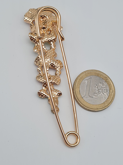 Brosche Anstecknadel blumen hellblau rosa krawatte kragen