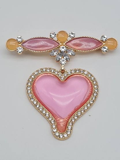 Brosche herz herzen rot rosa liebe sehnsucht romantik zusammen