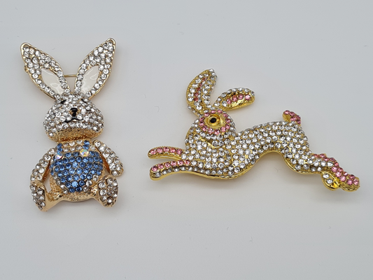 Brosche hasen hase kaninchen osterhase süß schneehase modeschmuck bunny