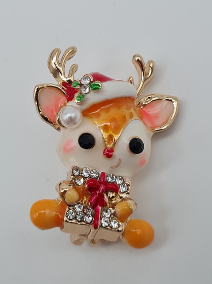 Brosche modeschmuck schneemann silberfarben bärchen baby rentier weihnachten winter