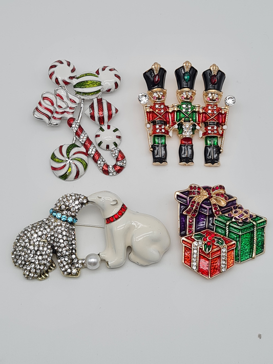 Brosche modeschmuck eisbär süßigkeiten geschenk weiss  Nussknacker weihnachten winter